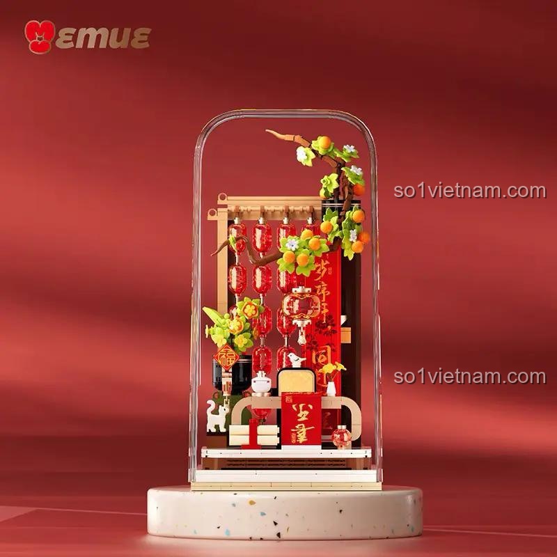 Bộ lắp ghép EMUE EM0020 Cung Điện Tiên Cảnh 816 mảnh, mô hình kiến trúc Trung Hoa, trang trí Tết, đồ chơi sáng tạo cho bé 6 tuổi, giá tốt