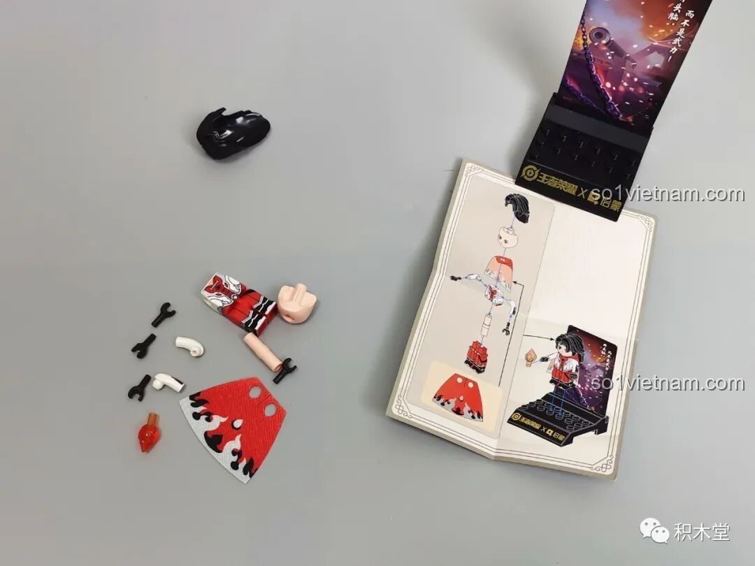 Hướng dẫn lắp ráp chi tiết cho một minifigure Vương Giả Vinh Diệu 78001 Enlighten, minh họa rõ ràng từng bước để người chơi dễ dàng thực hiện.