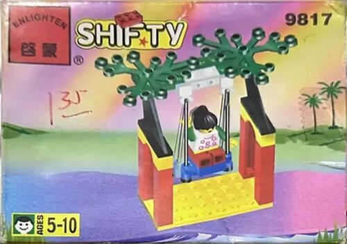 Hộp bộ lắp ghép Xích Đu và đồ chơi lắp ráp Enlighten 9817, cho bé gái 5 tuổi, mô hình xích đu màu sắc tươi sáng, giá rẻ.
