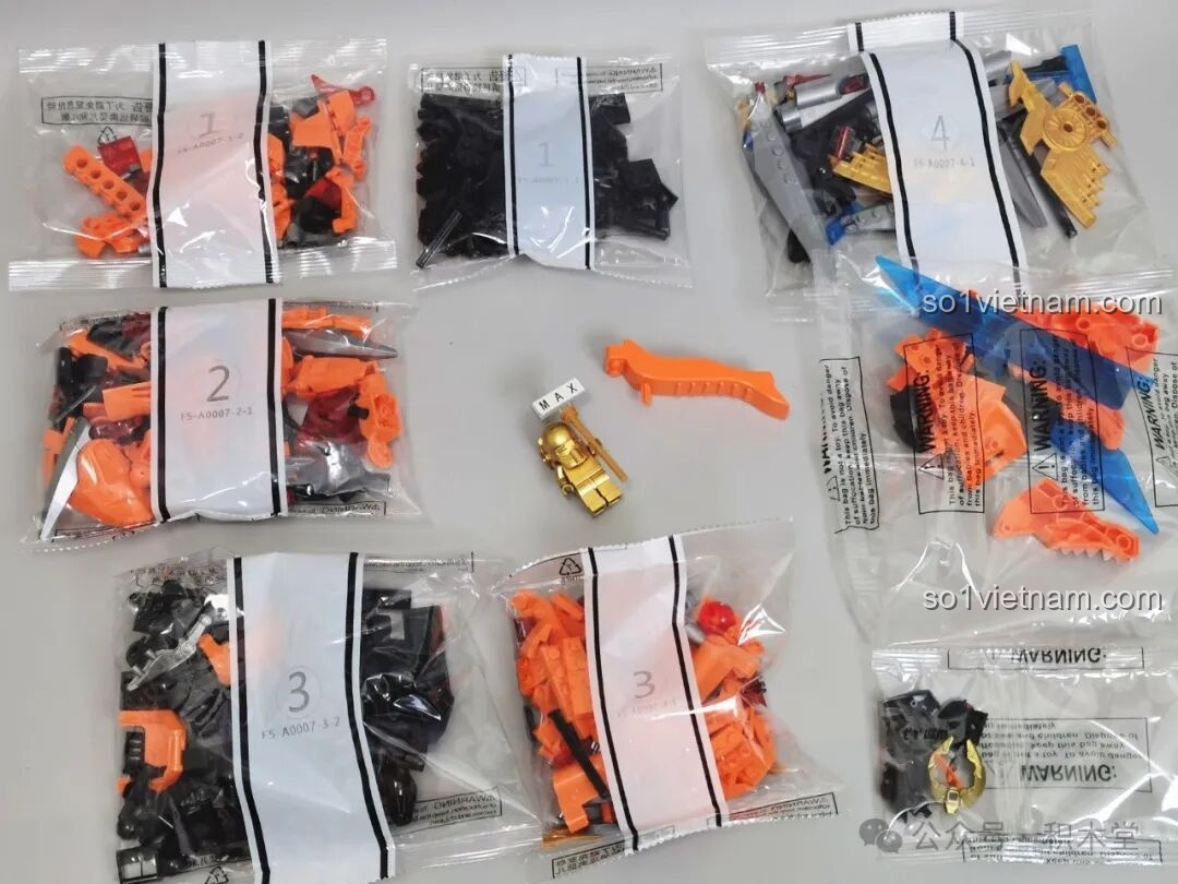 Các túi chi tiết lắp ráp cho F5 A0007 Tyrannosaurus Rex