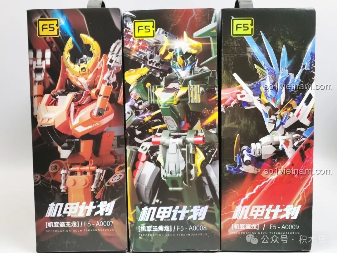 Ba hộp sản phẩm F5 A0007, F5 A0008, F5 A0009