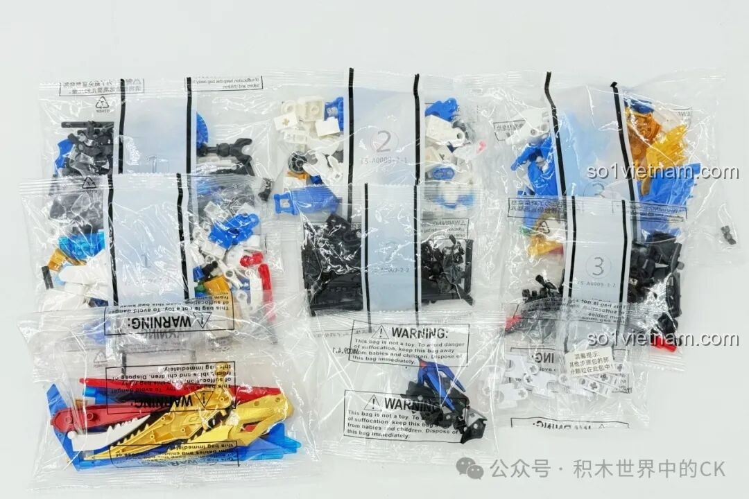 Các túi chi tiết lắp ráp F5 Cơ Giáp Biến Hình Pterosaur F5-A0009.