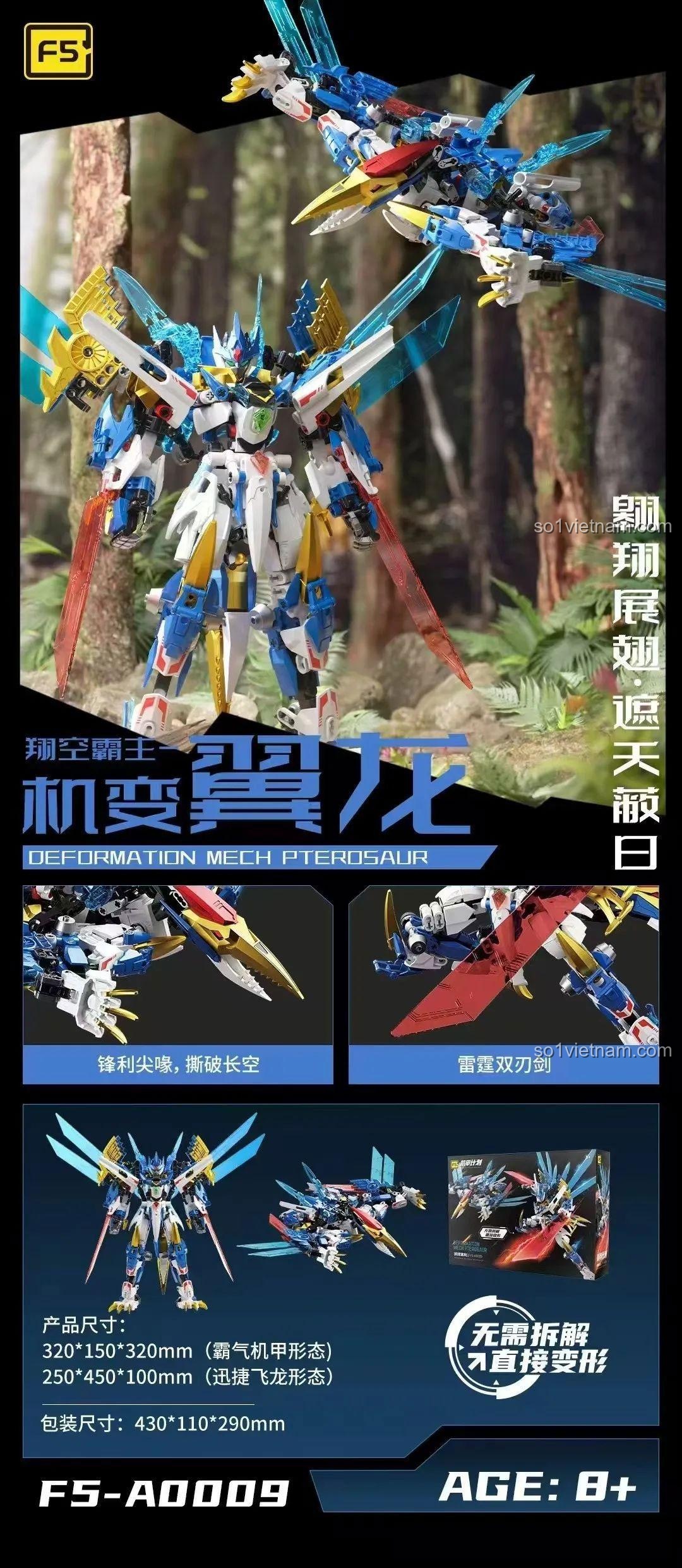 Chi tiết sản phẩm Cơ Giáp Biến Hình Pterosaur F5-A0009