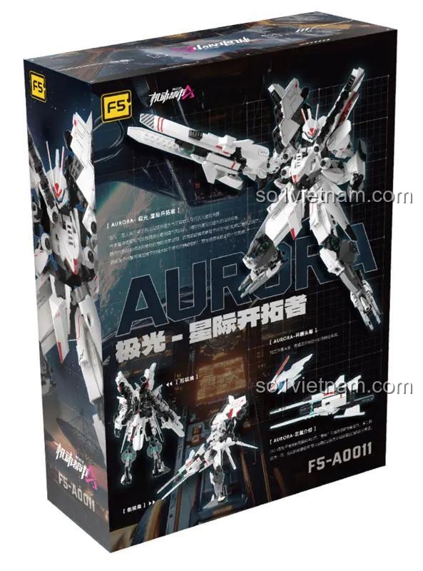 Hộp sản phẩm Robot Aurora F5-A0011, bộ lắp ghép robot Aurora, đồ chơi mô hình robot Aurora, robot chiến đấu màu trắng, đồ chơi cho bé trai 6 tuổi
