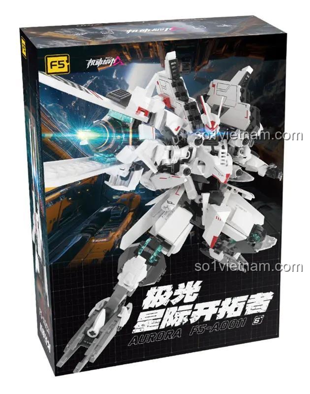 Hộp sản phẩm Robot Aurora F5-A0011, bộ lắp ghép robot Aurora, đồ chơi mô hình robot Aurora, robot chiến đấu màu trắng, đồ chơi cho bé trai 6 tuổi