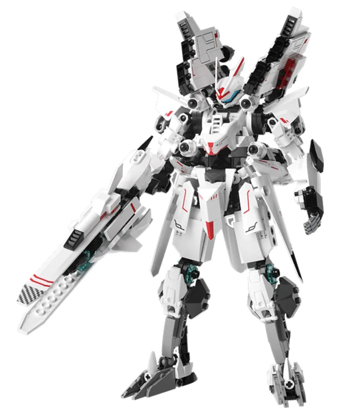 Robot Aurora F5-A0011, bộ lắp ghép robot Aurora, đồ chơi mô hình robot Aurora, robot chiến đấu màu trắng, đồ chơi cho bé trai 6 tuổi