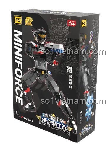 Hộp sản phẩm Robot Lôi Chiến F5 Miniforce, bộ lắp ghép robot hành động cho bé trai 6 tuổi, khớp nối linh hoạt, vũ khí tháo lắp