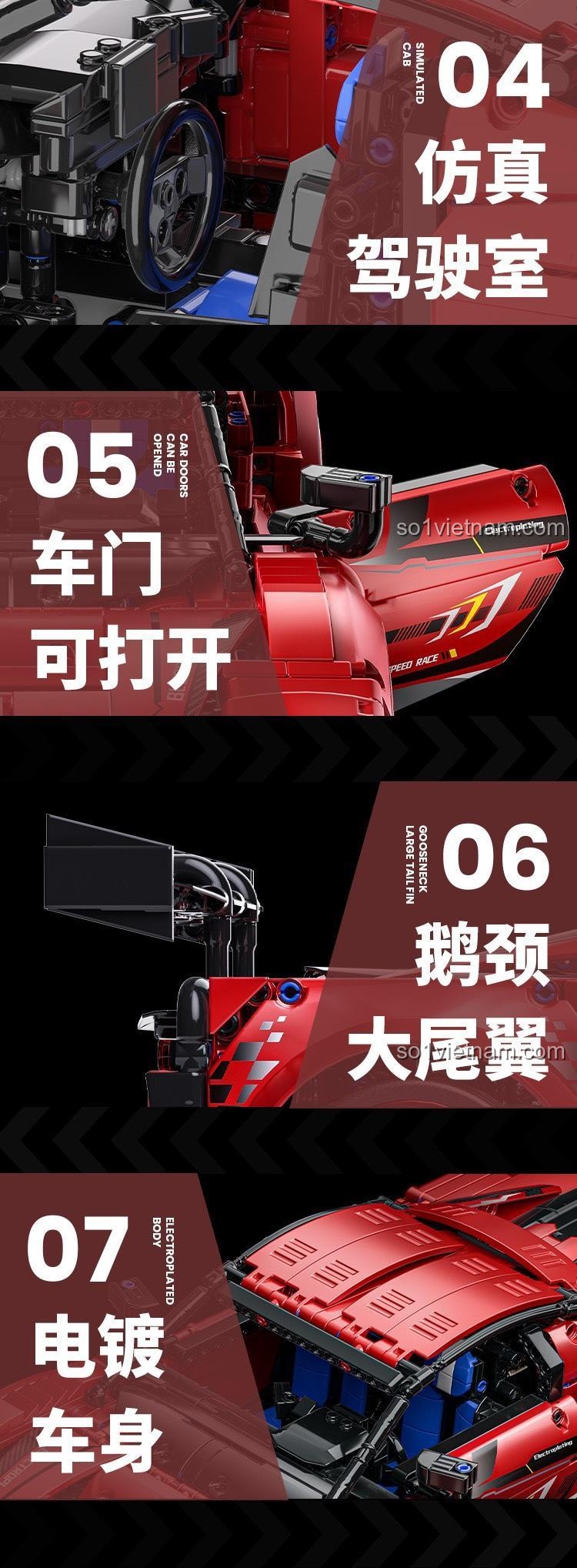 Các bộ phận động cơ và điều khiển từ xa (cần mua thêm) cho bộ lắp ghép Ferrari 296 GT3 Fei Fan QM00037, nâng cấp trải nghiệm tốc độ đỉnh cao.