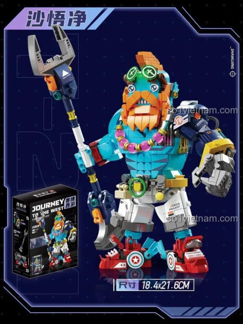 Mô hình Sa Ngộ Tĩnh Femibox S2289, đồ chơi lắp ráp S2289 kích thước 18.4x21.6cm cho bé trai 8 tuổi