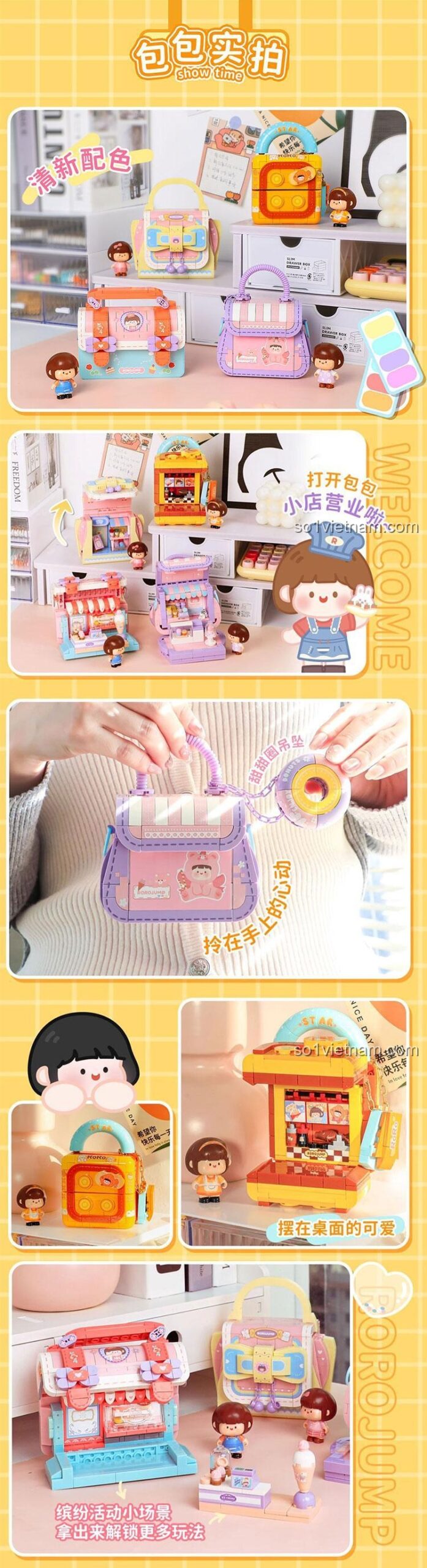 Femibox S2295 Tiệm bánh ngọt RoroJump - Kích thước hộp