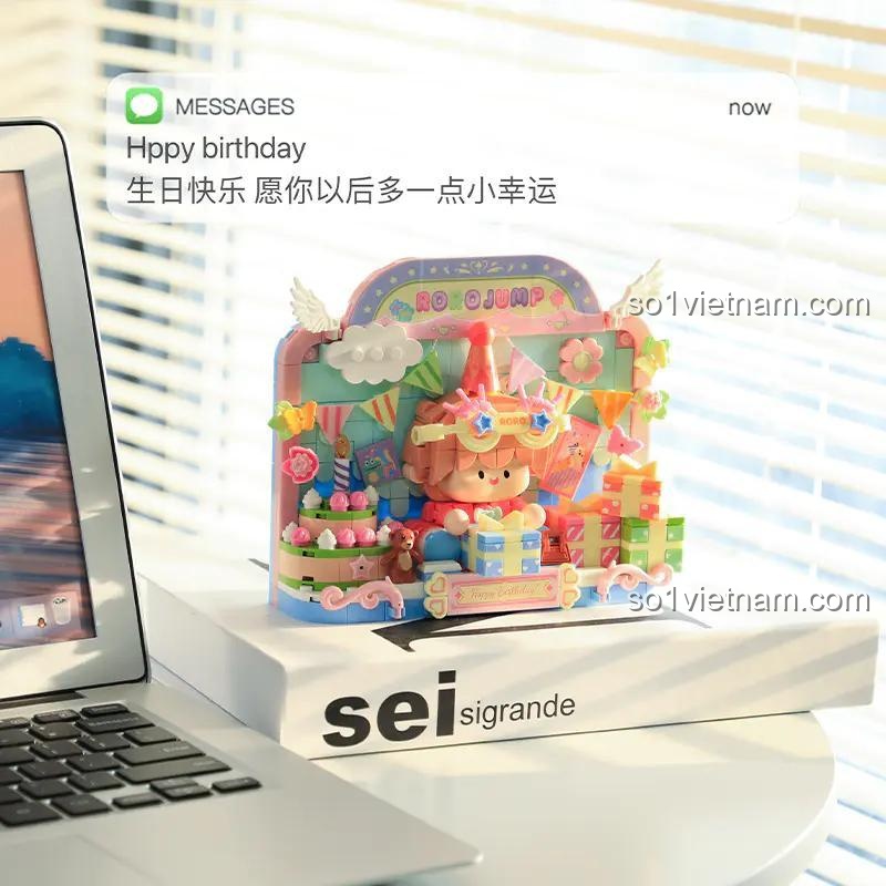 Tiệc Sinh Nhật Roro Jump S2303, bộ lắp ghép Roro Jump Femibox, rèn luyện kiên nhẫn cho bé gái 6 tuổi