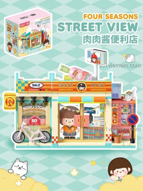 Hộp sản phẩm Femibox S2304 Cửa hàng tiện lợi "Thịt" (Four Seasons Street View) - Bộ lắp ghép cho bé gái