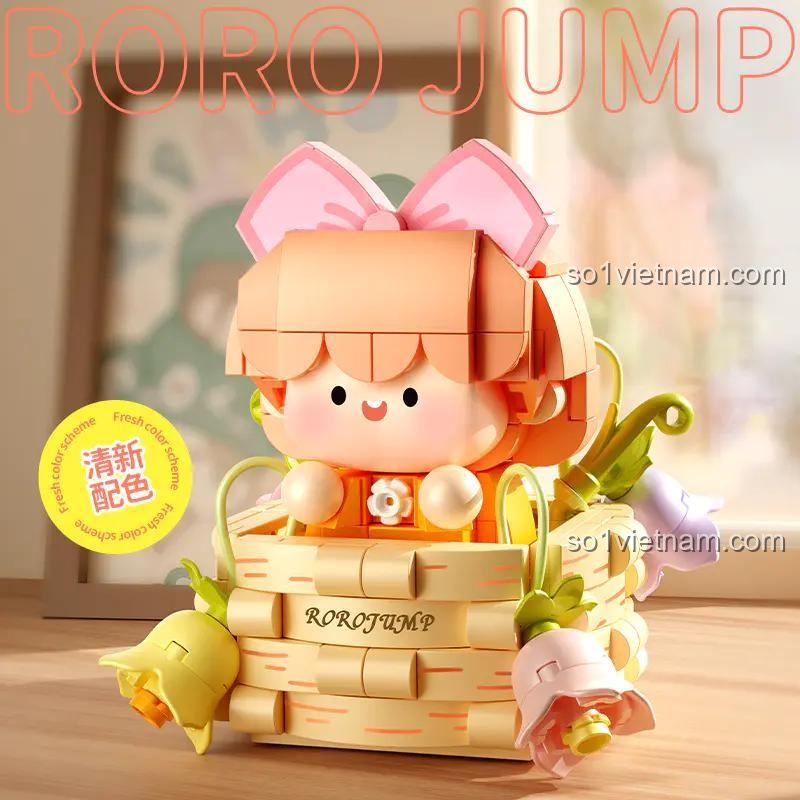 Mô hình Rorojump S2315 với màu sắc tươi mới, bộ xếp hình Mô hình Rorojump, đồ chơi lắp ghép Femibox, phát triển sáng tạo cho bé gái 6 tuổi.