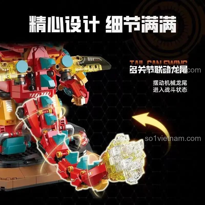 Đuôi rồng đa khớp của Rồng Máy Móc Cyber Femibox S34003, bộ lắp ghép Femibox, đồ chơi mô hình S34003, cho bé trai 8 tuổi, giá trị cao