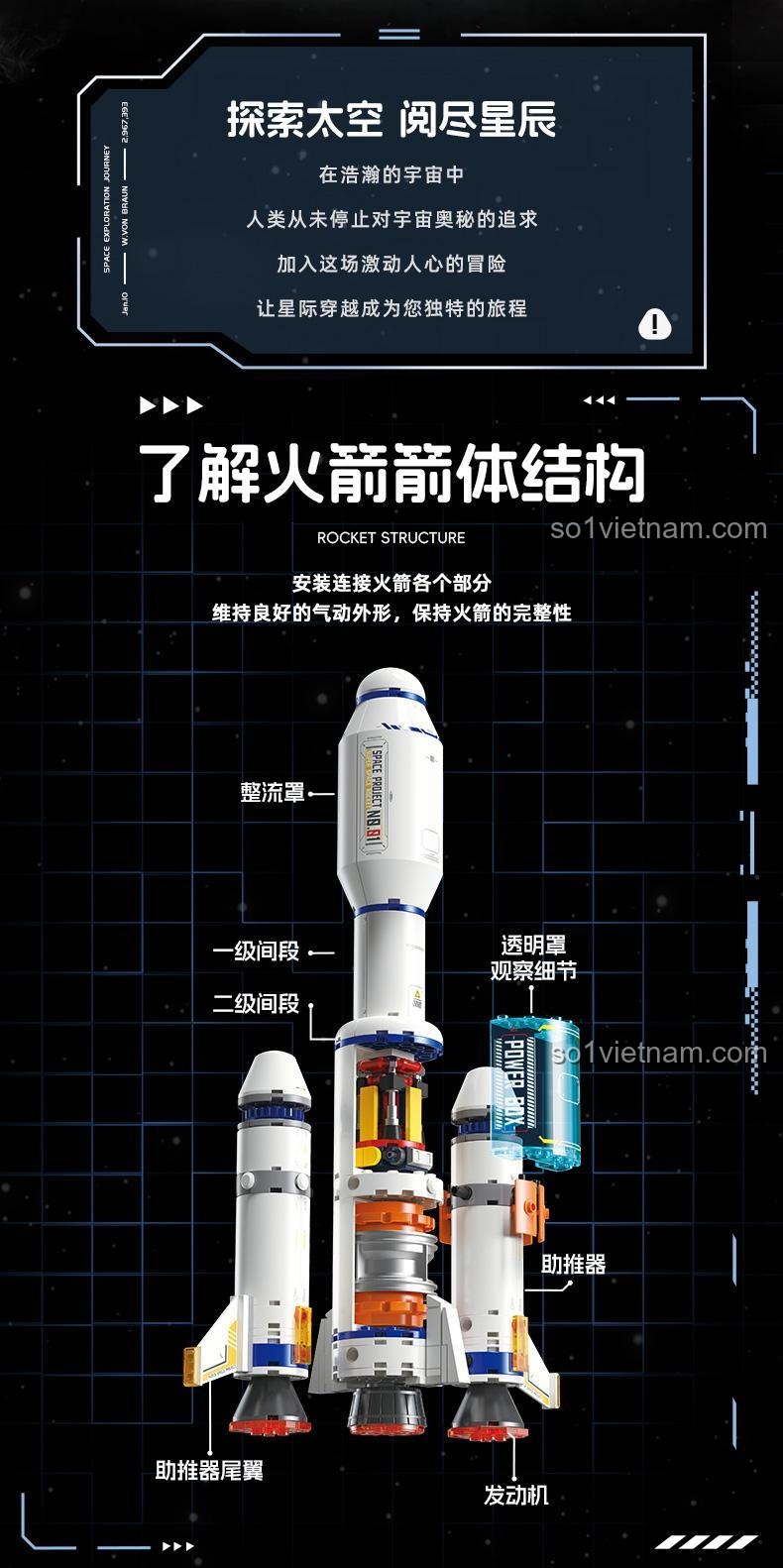 đồ chơi lắp ghép Trạm phóng tên lửa, bộ lắp ráp Femibox S 43011 phát triển tư duy, đồ chơi xây dựng 43011