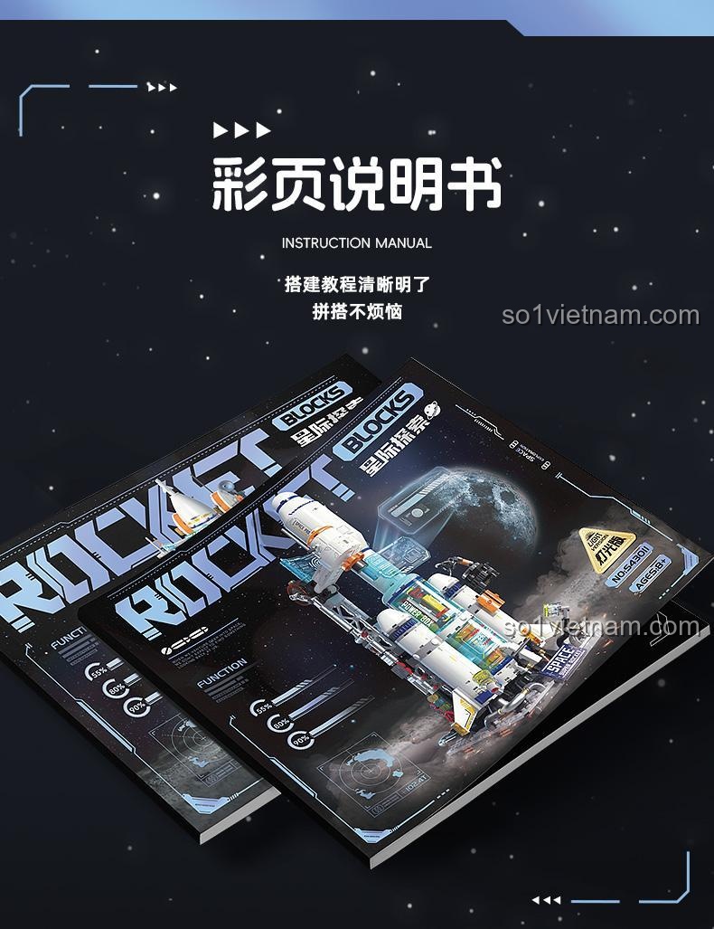 bộ lắp ghép Tên lửa khám phá không gian dễ lắp, đồ chơi mô hình Femibox chất lượng cao, đồ chơi lắp ráp S43011