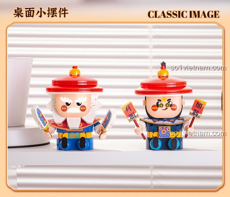 Femibox S44041 Triều Đình Tiểu Manh Quan: Bao Tinh Tinh - Mô hình nhân vật cổ trang, 251 mảnh, độ tuổi 6+, màu sắc đỏ, xanh dương, vàng, trắng, đen, phù hợp cho bé trai và bé gái, món quà ý nghĩa.