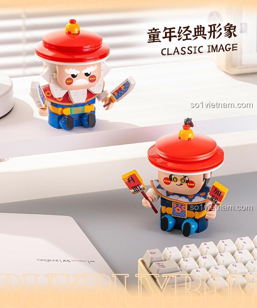 Femibox S44041 Triều Đình Tiểu Manh Quan: Bao Tinh Tinh - Mô hình nhân vật cổ trang, 251 mảnh, độ tuổi 6+, màu sắc đỏ, xanh dương, vàng, trắng, đen, phù hợp cho bé trai và bé gái, món quà ý nghĩa.