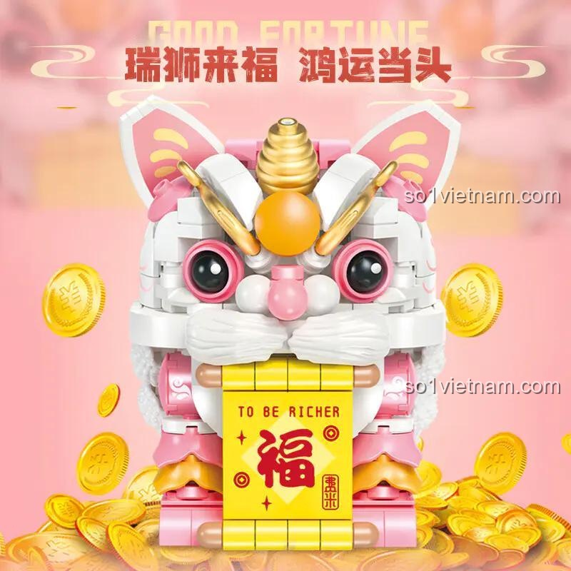 Mô hình Sư Tử Phúc Lộc Femibox S44051, món quà ý nghĩa mang lại may mắn và tài lộc.