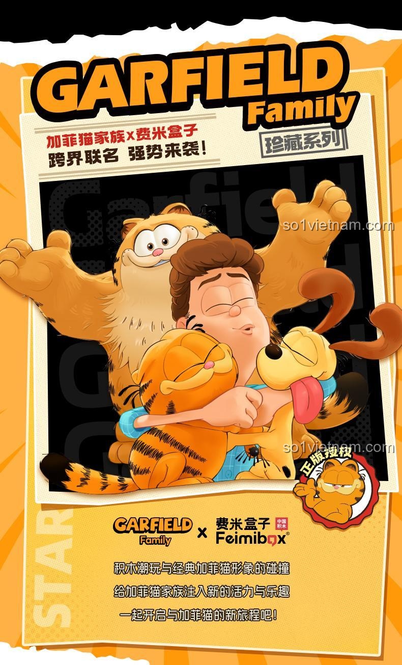 Gia đình Garfield hợp tác lắp ghép bộ đồ chơi Femibox S44053, 867 mảnh, đồ chơi xếp hình