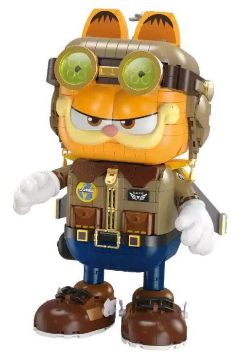 Mô hình Garfield phi công lái máy bay, đồ chơi lắp ghép Garfield phi công, bộ xếp hình Garfield phi công, Femibox S44054, 901 mảnh, 8 tuổi
