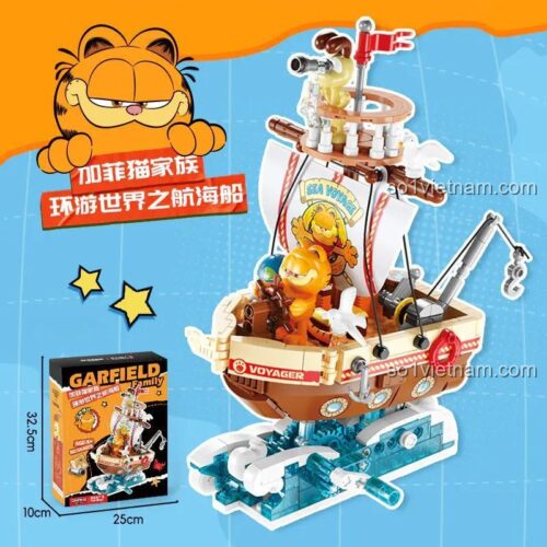 Hộp và Mô hình Thuyền Hải Trình Gia Đình Garfield Femibox S44075, Bộ lắp ghép 466 mảnh, Tương thích LEGO®, Độ tuổi 8+, Phù hợp Con trai, Con gái, Giá tốt, Chất lượng cao