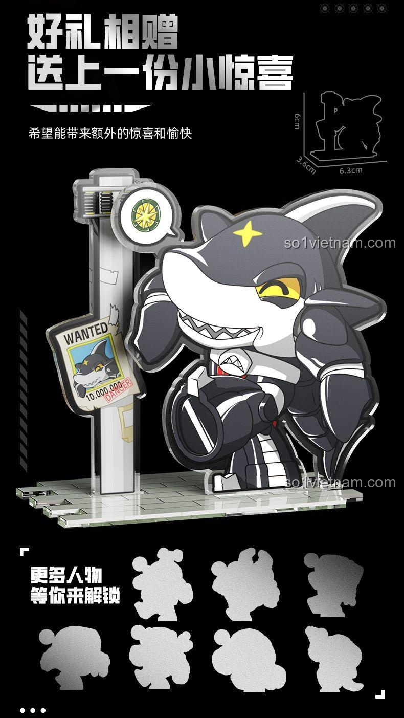 Các tư thế lắp ráp của Robot Cá Mập Sharkler Femibox S48009