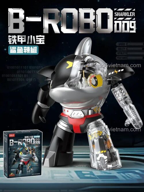 Mô hình Robot Cá Mập Sharkler Femibox S48009 sau khi lắp ráp