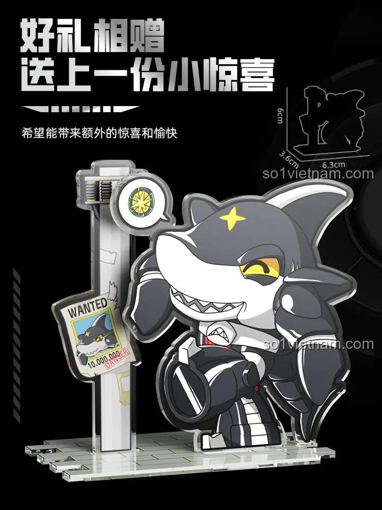 Mô hình Robot Cá Mập Sharkler Femibox S48009 và hộp sản phẩm