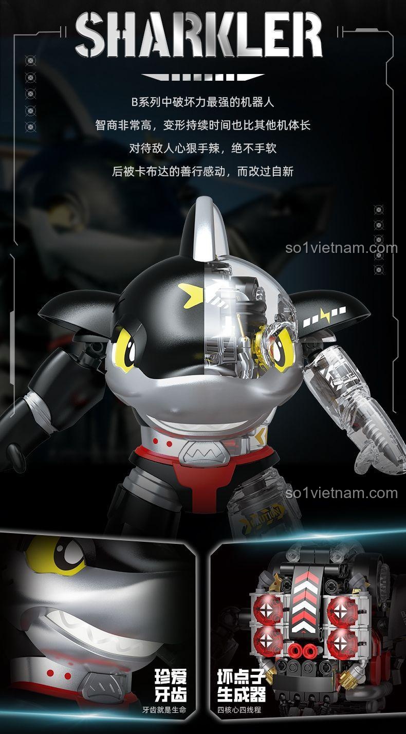 Thiết kế nửa trong suốt của Robot Cá Mập Sharkler Femibox S48009