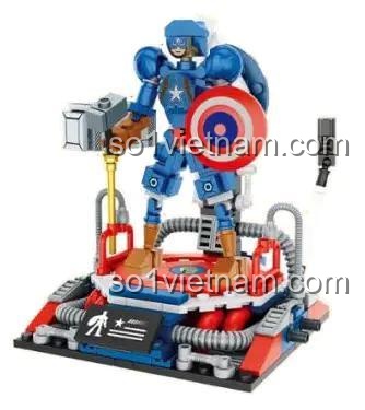 Bộ lắp ghép Forange FC1546 Liên Minh Địa Đài Captain America, đồ chơi mô hình siêu anh hùng Marvel cho bé trai 6 tuổi, chất lượng cao, giá tốt