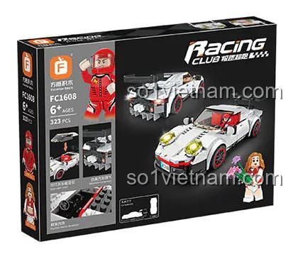 bộ lắp ghép Forange FC1608 Siêu Xe Đua Porsche 911 RSR, ảnh hộp sản phẩm mặt trước, 323 mảnh ghép, phù hợp bé trai 6 tuổi, giá tốt