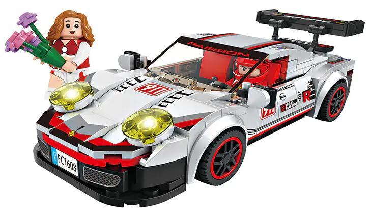 bộ lắp ghép Siêu Xe Đua Porsche 911 RSR Forange FC1608, mô hình xe đua trắng tinh xảo kèm minifigure, phù hợp bé trai 6 tuổi, giá tốt