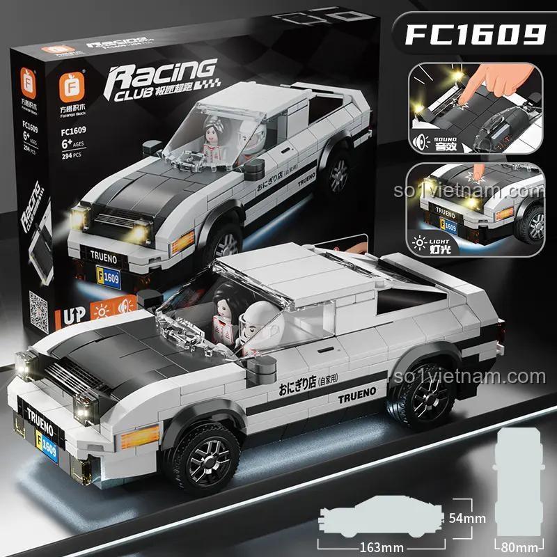 So sánh mô hình Siêu xe Racing Club FC1609 Forange và hộp sản phẩm