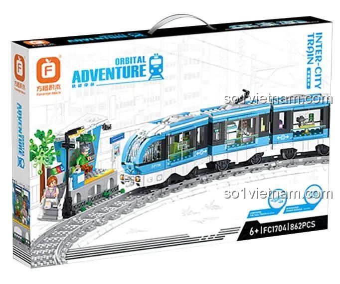 Hộp bộ đồ chơi Forange FC1704 Tàu Liên Thành Phố, 862 mảnh ghép, phù hợp bé 6 tuổi, giá rẻ.