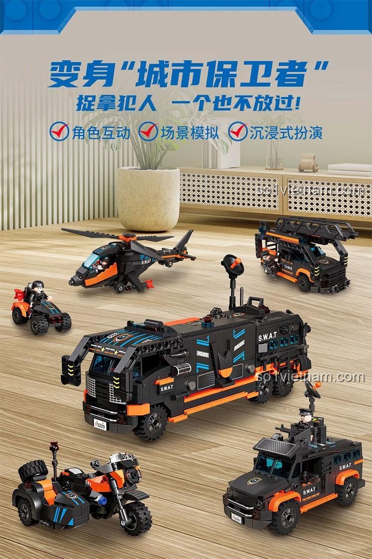 Hộp sản phẩm Forange FC3329 và các mẫu lắp được