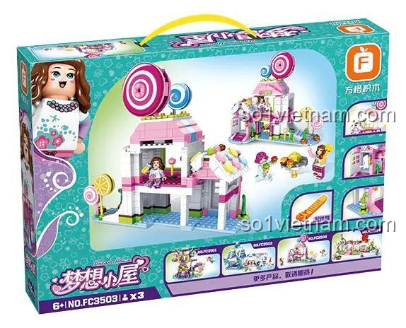 Chi tiết các góc cạnh và tính năng của đồ chơi mô hình Tiệm bánh kẹo mơ ước, mã FC3503.