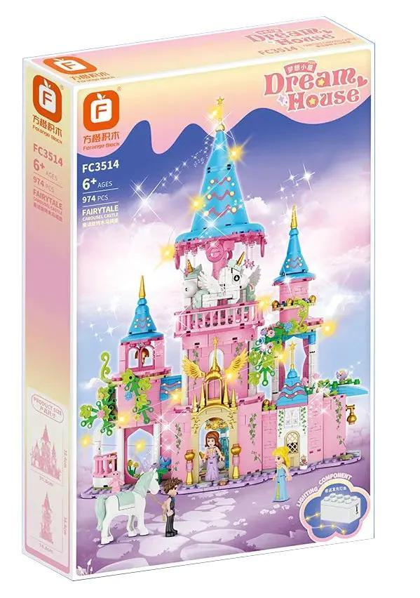 Bộ lắp ghép Forange FC3514 Lâu Đài Ngựa Gỗ Cổ Tích giá tốt, hộp sản phẩm đẹp mắt, phù hợp bé gái 6 tuổi, đồ chơi lắp ráp chất lượng cao.