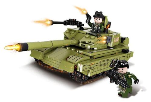 Xe tăng chiến đấu chủ lực 99A Forange FC4001, bộ đồ chơi lắp ráp xe tăng quân sự cho bé trai 6 tuổi, với 391 chi tiết, màu xanh lá, có minifigure