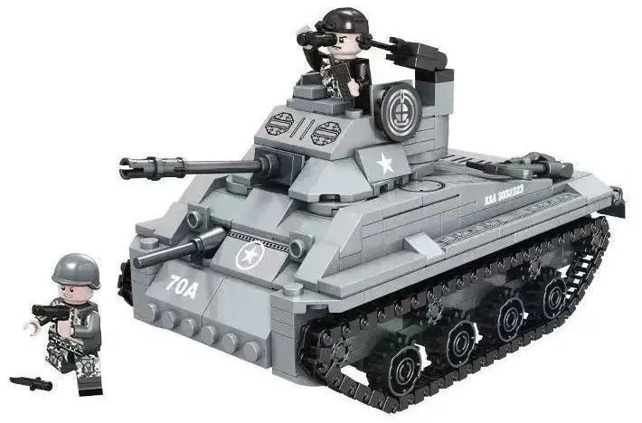 Xe tăng chiến đấu chủ lực M4A3 Forange FC4005, 350 chi tiết, có 2 minifigure, màu xám, phù hợp cho bé trai 6 tuổi