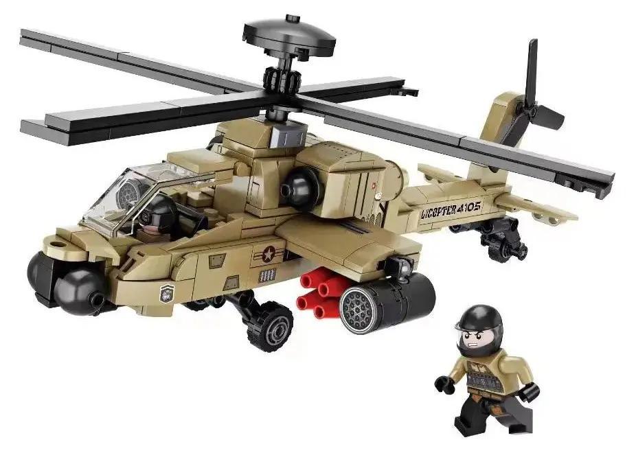 Bộ lắp ghép Forange FC4105 Trực thăng Apache, đồ chơi mô hình máy bay chiến đấu mạnh mẽ cho bé trai 8 tuổi, giá tốt