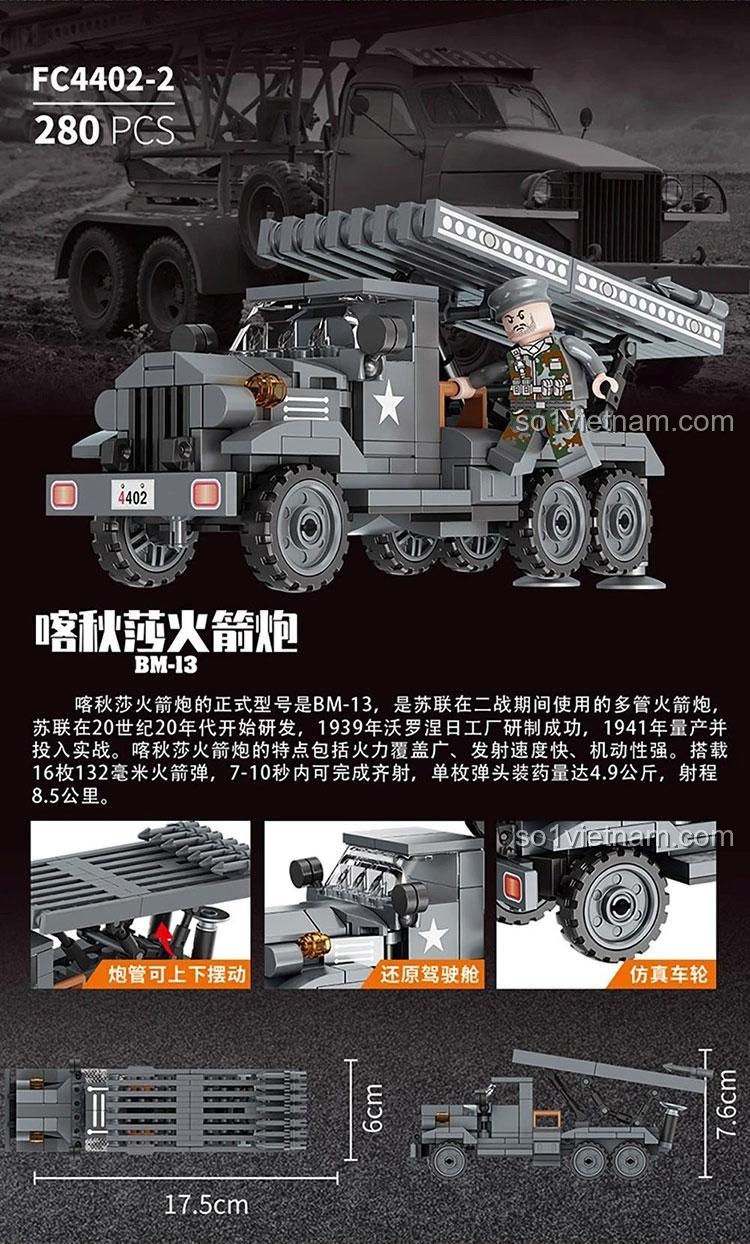 Mô hình xe phóng tên lửa Katyusha từ bộ đồ chơi Forange Block FC4402