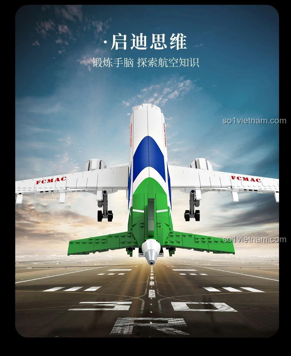 Máy bay chở khách Forange FC6008, đồ chơi mô hình Máy bay dân dụng, phát triển tư duy, giá rẻ cho bé trai 6 tuổi