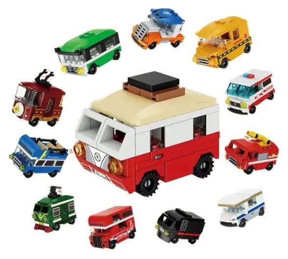 Bộ lắp ghép Xe hơi Tiny Forange FC8138, 12 mẫu xe ô tô mini đa dạng, đồ chơi mô hình cho bé trai 6 tuổi, giá rẻ.