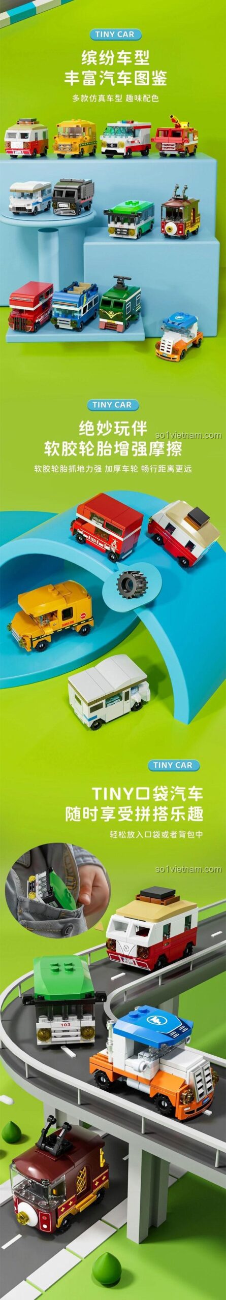 Bộ lắp ghép Xe thành phố Forange FC8138, đa dạng mẫu xe phong phú, đồ chơi lắp ghép cho bé trai 6 tuổi, giá trị cao.