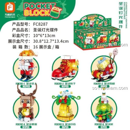 Mô tả sản phẩm Bộ Lắp Ghép Mô Hình Giáng Sinh Đèn LED 9 Mẫu Forange FC8287