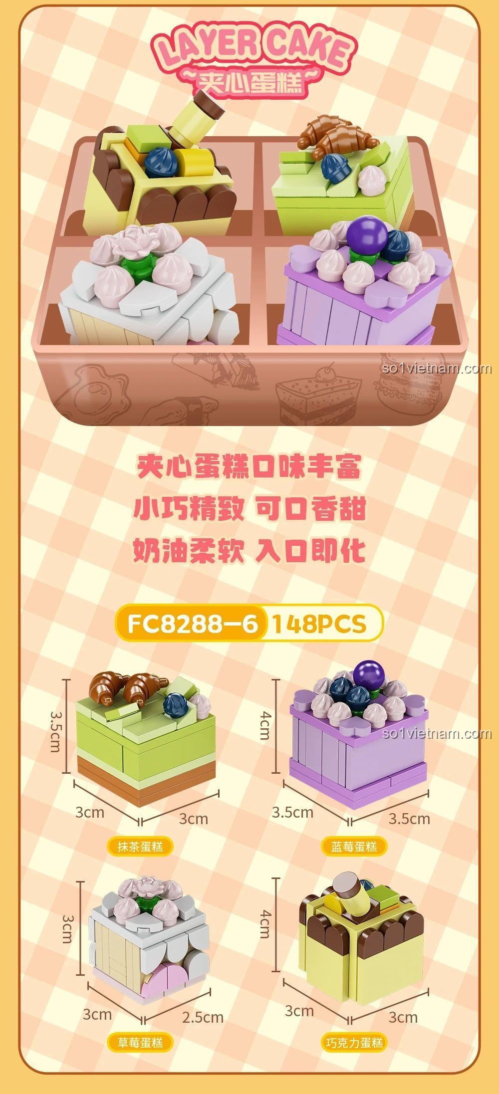 Chi tiết mô hình đồ ăn nhanh Bộ Sưu Tập Mini Hộp Cơm Mini 6 Món Forange FC8288