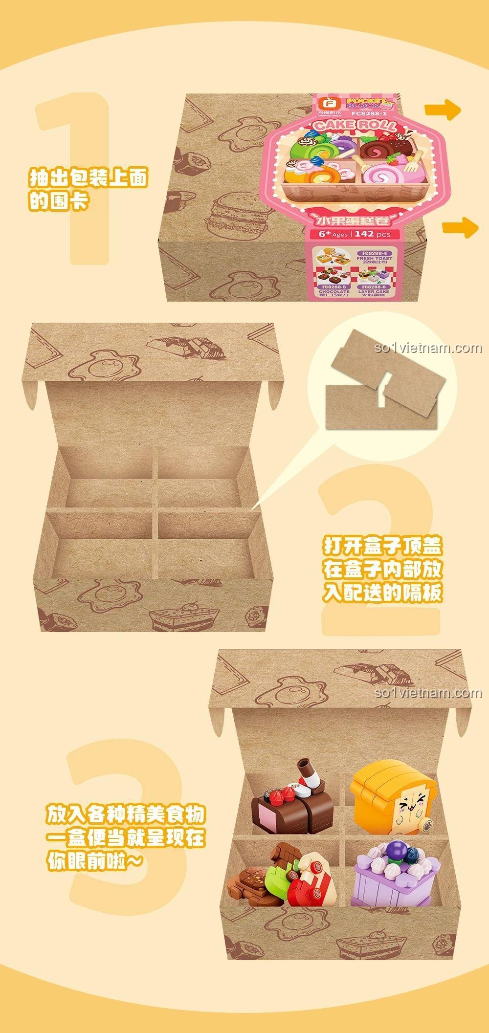 Chi tiết mô hình sushi Bộ Sưu Tập Mini Hộp Cơm Mini 6 Món Forange FC8288