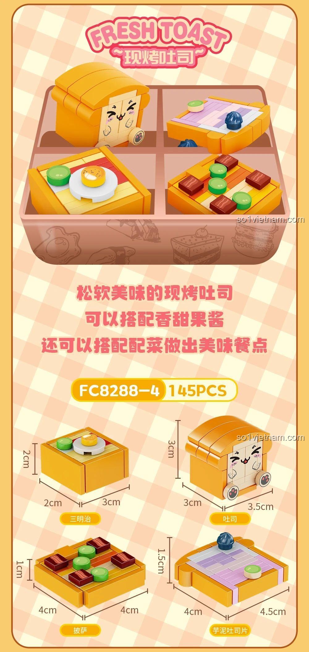 Mô hình bánh kem Bộ Sưu Tập Mini Hộp Cơm Mini 6 Món Forange FC8288