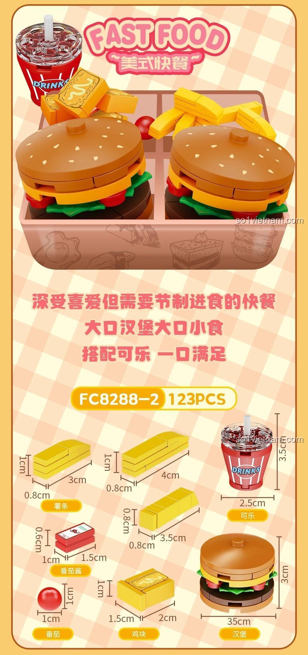 Mô hình bánh mì nướng Bộ Sưu Tập Mini Hộp Cơm Mini 6 Món Forange FC8288